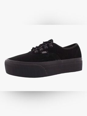 Vans Platform 2.0 Womens Shoes Black Suede Low-Top Sneaker Size 7 Men’s 5.5